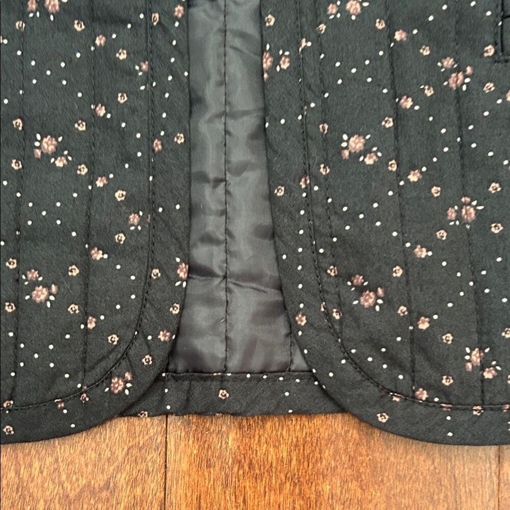 Rubbish Quilted Cottagecore Blue Ditsy Calico Floral Open Front Jacket, Size XXS - Picture 9 of 15
